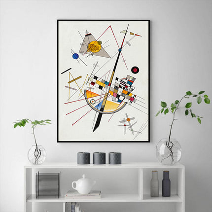 Wall Art 70cmx100cm Delicate Tension By Wassily Kandinsky Black Frame Canvas.