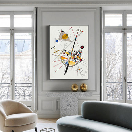 Wall Art 70cmx100cm Delicate Tension By Wassily Kandinsky Black Frame Canvas.