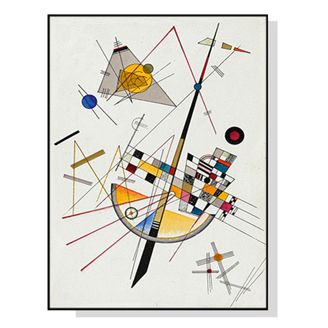 Wall Art 70cmx100cm Delicate Tension By Wassily Kandinsky Black Frame Canvas.