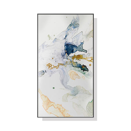 Wall Art 40cmx80cm Abstract Watercolour Style Black Frame Canvas.
