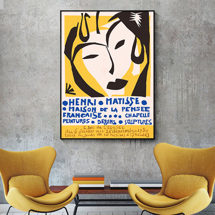 Wall Art 70cmx100cm Henri Matisse Black Frame Canvas.