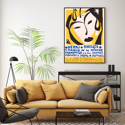 Wall Art 70cmx100cm Henri Matisse Black Frame Canvas.