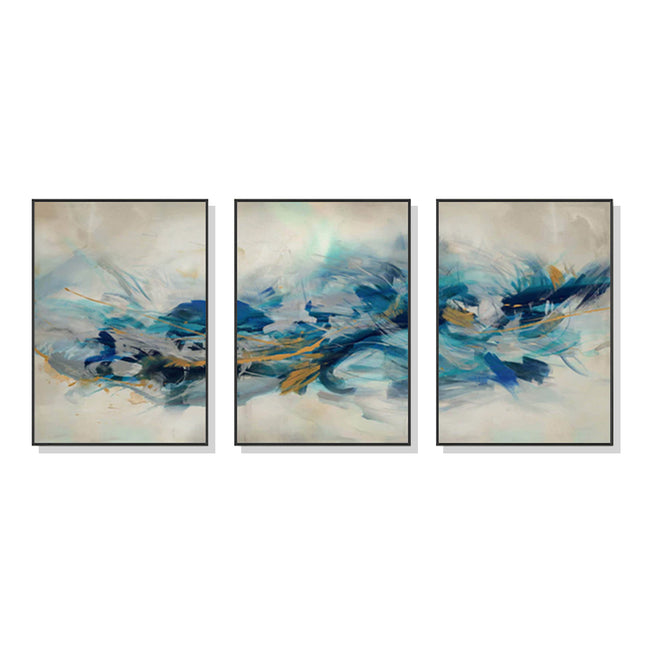 Wall Art 60cmx90cm The Universal 3 Sets Black Frame Canvas.