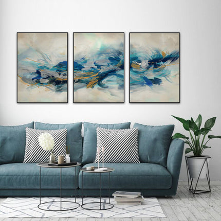 Wall Art 60cmx90cm The Universal 3 Sets Black Frame Canvas.