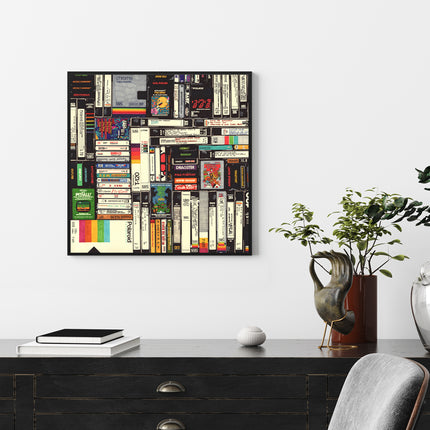Wall Art 80cmx80cm Book Black Frame Canvas.
