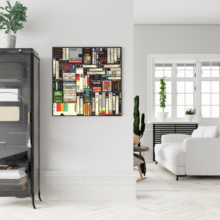 Wall Art 80cmx80cm Book Black Frame Canvas.