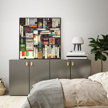 Wall Art 80cmx80cm Book Black Frame Canvas.