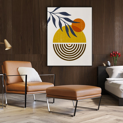 Wall Art 40cmx60cm Sun and Moon Black Frame Canvas.
