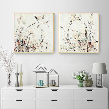 Wall Art 40cmx40cm Afternoon Walk 2 Sets Gold Frame Canvas.