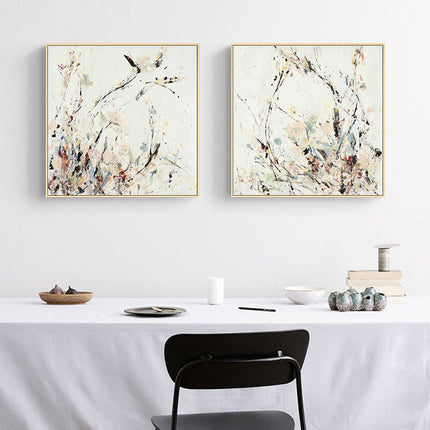 Wall Art 40cmx40cm Afternoon Walk 2 Sets Gold Frame Canvas.