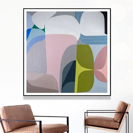 Wall Art 90cmx90cm Skyways Black Frame Canvas.