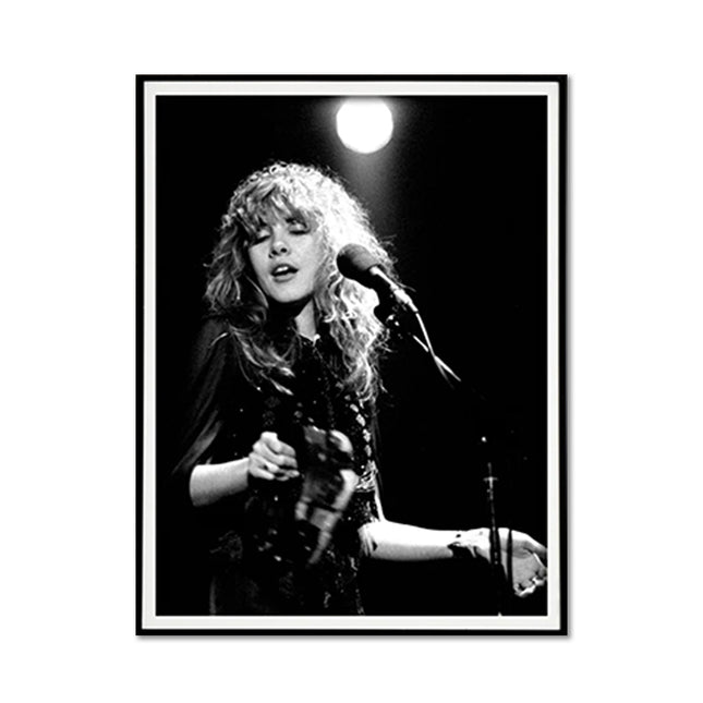 Wall Art 60cmx90cm Young Stevie Nicks in Concert Poster, Black Frame Canvas.