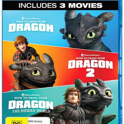 How To Train Your Dragon / How To Train Your Dragon 2 / How To Train Your Dragon - The Hidden World Blu-ray.