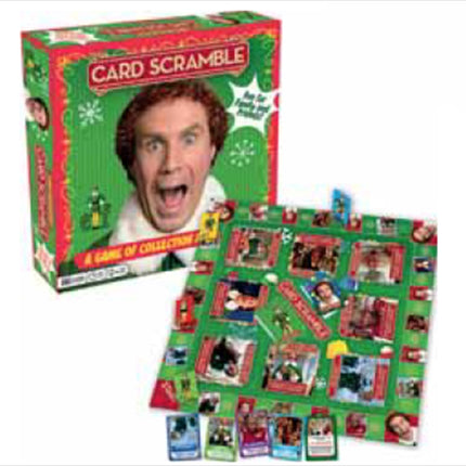 Elf Card Scramble Board Game.