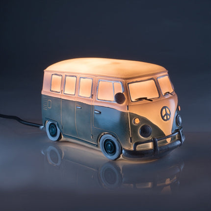 Blue Metal Look Combi Table Lamp.