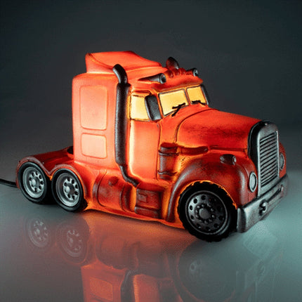 Red Metal Look Truck Table Lamp.