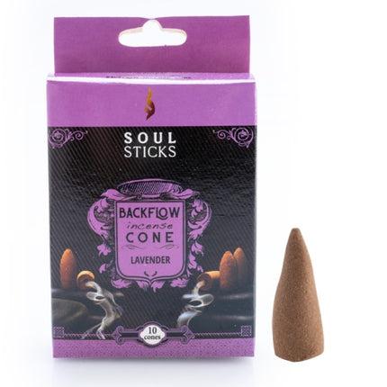 Soul Sticks Lavender Backflow Incense Cone - Set of 10.