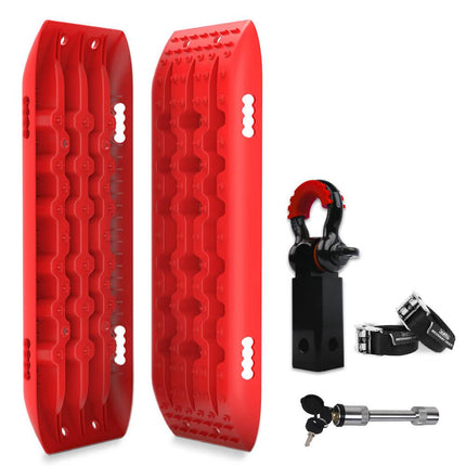 X-BULL Hitch Receiver 5T Recovery Receiver With 2PCS Recovery tracks Boards Gen2.0 Red.