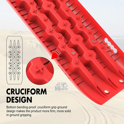 X-BULL Hitch Receiver 5T Recovery Receiver With 2PCS Recovery tracks Boards Gen2.0 Red.