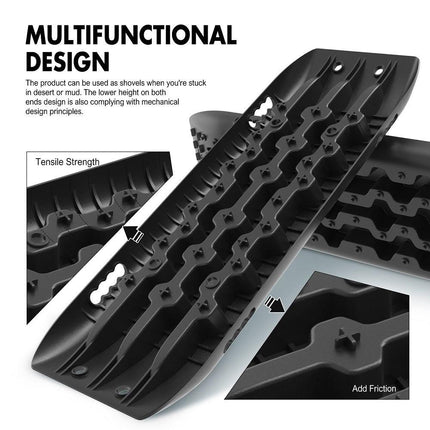 X-BULL Recovery tracks Boards 10T 2 Pairs/ Sand / Mud / Snow Mounting Bolts Pins Gen 2.0 -Black.