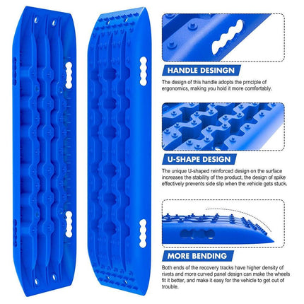 X-BULL Recovery Tracks Gen 2.0 10T Sand Mud Snow 2 Pairs Offroad 4WD 4x4 2PC 91CM Blue.