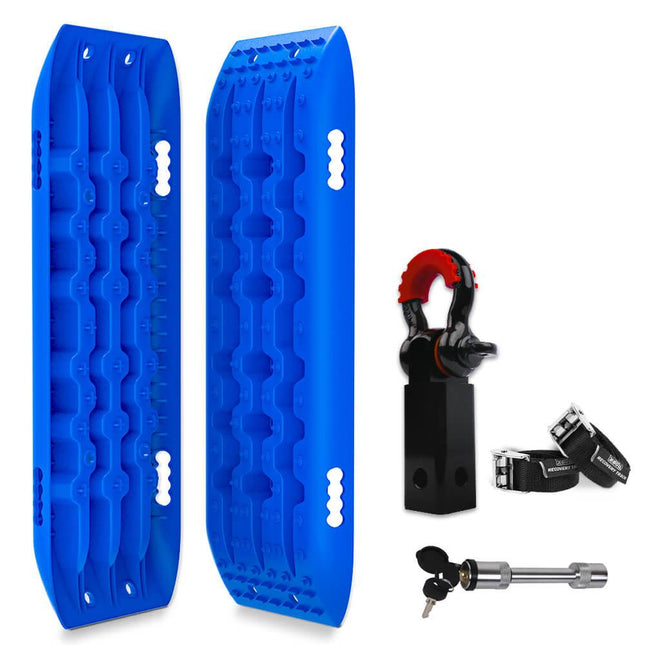 X-BULL Hitch Receiver 5T Recovery Receiver With 2PCS Recovery tracks Boards Gen2.0 Blue.
