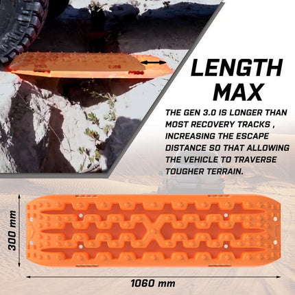 X-BULL 2PCS Recovery Tracks Snow Tracks Mud tracks 4WD With 4PC mounting bolts.