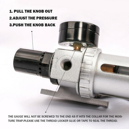 X-BULL Air Compressor Moisture Filter Water Trap Filter Regulator Mount Fitting.