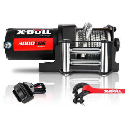 X-BULL Electric Winch 3000lbs Steel Wire Cable 12V Boat ATV UTV Winch Trailer 2 Units.