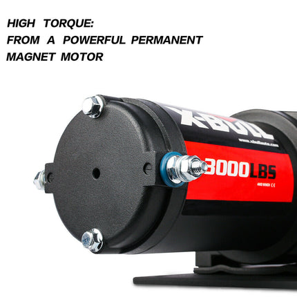 X-BULL Electric Winch 3000lbs/1360kg Wireless 12V Steel Cable ATV 4WD BOAT 4X4.
