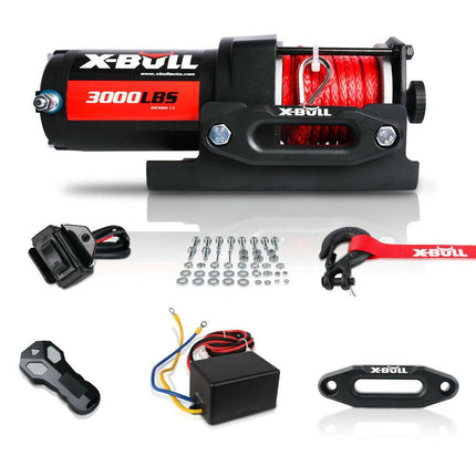 X-BULL Electric Winch 12V Wireless 3000lbs/1360kg Synthetic Rope BOAT ATV 4WD.