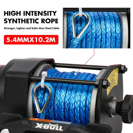 X-BULL 12V Electric Winch 3000LB ATV Winch Boat Trailer Winch Synthetic Rope.