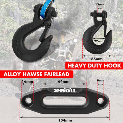 X-BULL 12V Electric Winch 3000LB ATV Winch Boat Trailer Winch Synthetic Rope.