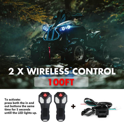 X-BULL 12V Electric Winch 3000LB ATV Winch Boat Trailer Winch Synthetic Rope.