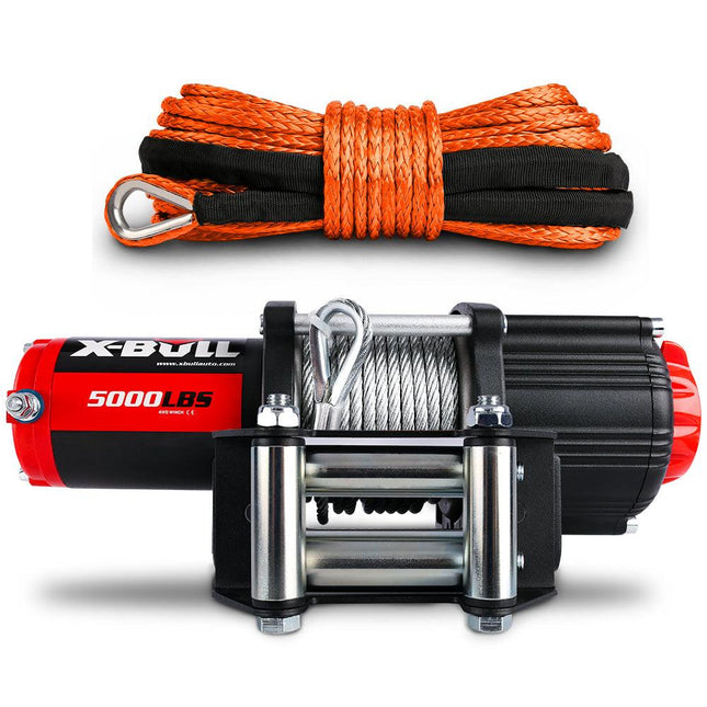 X-BULL 12V Electric Winch 5000LBS Wireless Steel Cable ATV Boat With 13M Synthetic Rope.