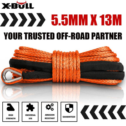 X-BULL 12V Electric Winch 5000LBS Wireless Steel Cable ATV Boat With 13M Synthetic Rope.