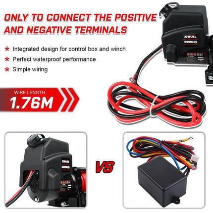 X-BULL Electric Winch 6000LBS 12V BOAT Synthetic Rope Wireless Remote 4WD ATV UTV.