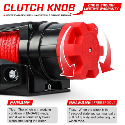 X-BULL Electric Winch 6000LBS 12V BOAT Synthetic Rope Wireless Remote 4WD ATV UTV.