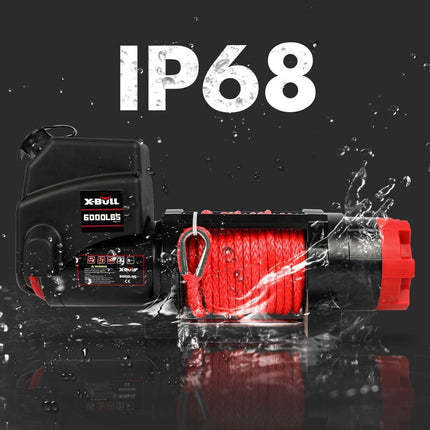 X-BULL Electric Winch 6000LBS 12V BOAT Synthetic Rope Wireless Remote 4WD ATV UTV.