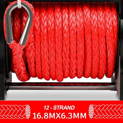X-BULL Electric Winch 6000LBS 12V BOAT Synthetic Rope Wireless Remote 4WD ATV UTV.