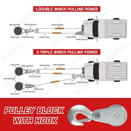 X-BULL Electric Winch 6000LBS 12V BOAT Synthetic Rope Wireless Remote 4WD ATV UTV.