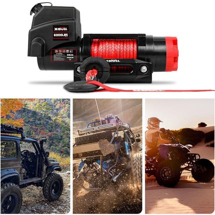X-BULL Electric Winch 6000LBS 12V BOAT Synthetic Rope Wireless Remote 4WD ATV UTV.