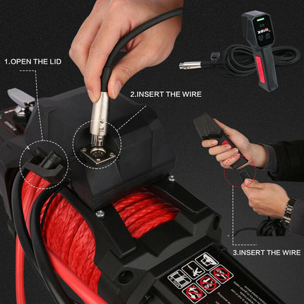 X-BULL Electric Winch 12V Synthetic Rope Wireless 14500LB Remote 4X4 4WD Boat.
