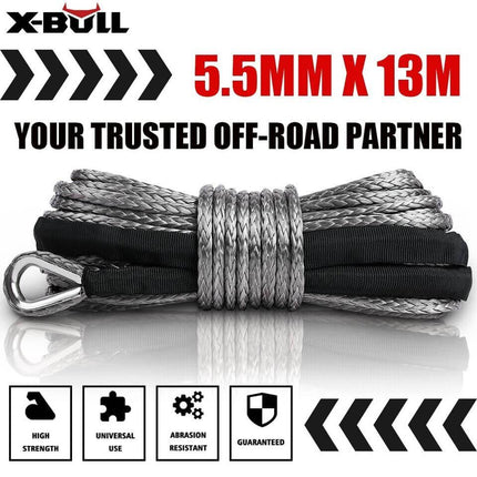 X-BULL 4500LB Electric Winch 12V Winch Boat Trailer ATV Steel Cable With 5.5MX13M Synthetic Rope Grey.