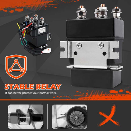 X-BULL 4500LB Electric Winch 12V Winch Boat Trailer ATV Steel Cable With 5.5MX13M Synthetic Rope Grey.