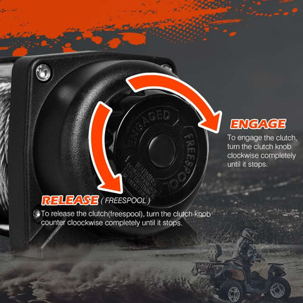 X-BULL 4500LB Electric Winch 12V Winch Boat Trailer ATV Steel Cable With 5.5MX13M Synthetic Rope Grey.
