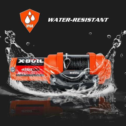 X-BULL Electric Winch 12v Synthetic Rope 4500LBS Wireless Remote ATV UTV 2041KG.