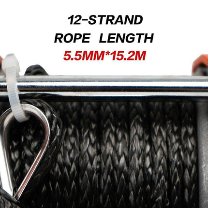 X-BULL Electric Winch 12v Synthetic Rope 4500LBS Wireless Remote ATV UTV 2041KG.