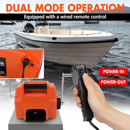 X-BULL 12V Electric Boat Winch 5000LBS Portable Wireless Remote Trailer Winch Steel Cable.