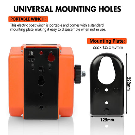 X-BULL 12V Electric Boat Winch 5000LBS Portable Wireless Remote Trailer Winch Steel Cable.